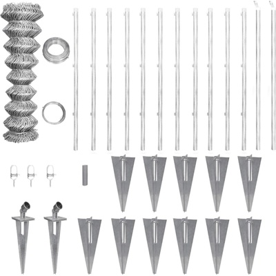 vidaXL Drátěné pletivo se sloupky a kolíky pozinkovaná ocel 25 x 1,5 m