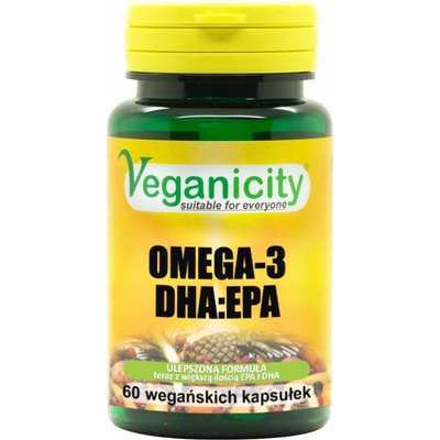 Veganicity Omega-3 DHA:EPA olej z mikrorias 500 mg 60 kapsúl
