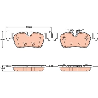 TRW Sada brzdových platničiek kotúčovej brzdy GDB2063