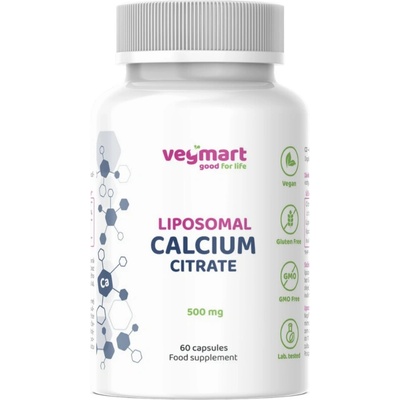 Vegmart Lipozomálny vápnik Citrát vápenatý 500 mg 60 kapsúl