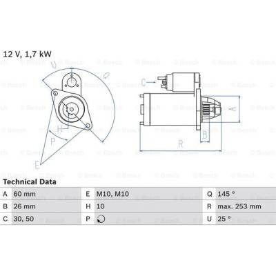 BOSCH STARTER 0 986 017 890