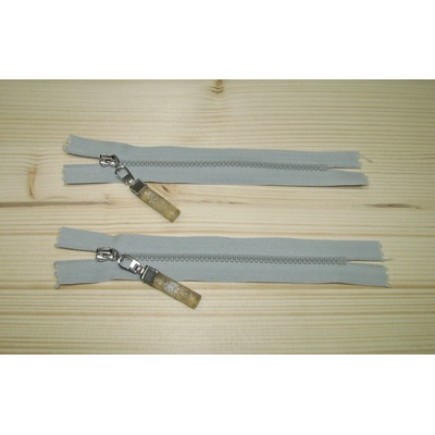 Kostenný zips šedá 3mm nedeliteľný 14cm