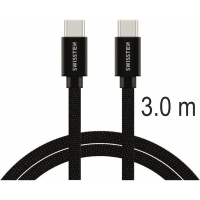 Swissten 71527210 Datový Textile USB-C, USB-C 3m černý