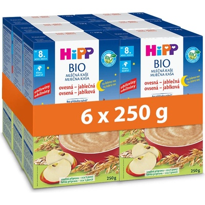 HiPP Bio mliečna na dobrú noc s detskými keksami 6 x 250 g