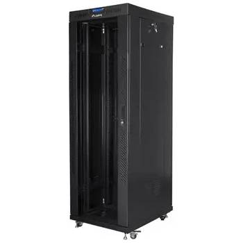 Image 1 of Lanberg Комуникационен шкаф, Lanberg rack cabinet 19" free-standing 37U/800x1000 (flat pack) with glass door lcd black v2 (FF01-8037-12BL)