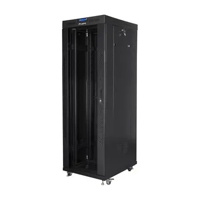 Lanberg Комуникационен шкаф, Lanberg rack cabinet 19" free-standing 37U/800x1000 (flat pack) with glass door lcd black v2 (FF01-8037-12BL)