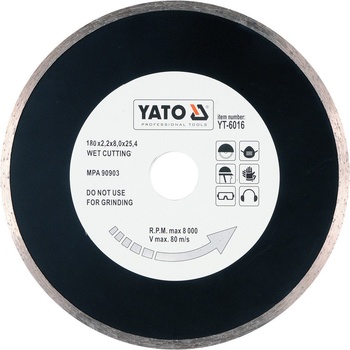 Yato Kotouč diamantový 180 x 25,4 x 2,2 mm YT-6016