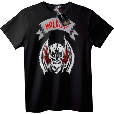 NOONEBRAND Тениска Skull Пламък - XL, Black