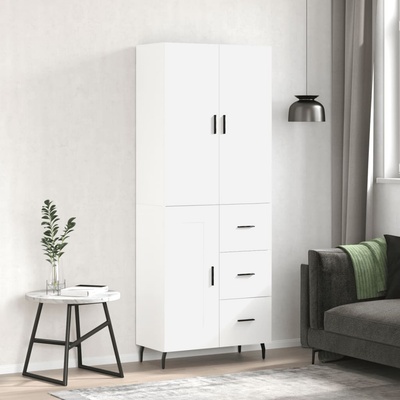 vidaXL Висок шкаф, бял, 69, 5x34x180 см, инженерно дърво (3196027)