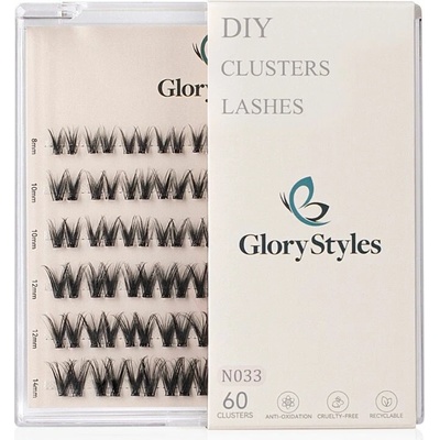GloryStyles Samolepící segmentové řasy Invisible Band N033 krátké (8 - 14 mm)