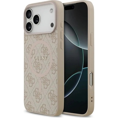 GUESS Калъф Guess 4G Ring Classic Logo MagSafena за iPhone 17 Pro Max - розов