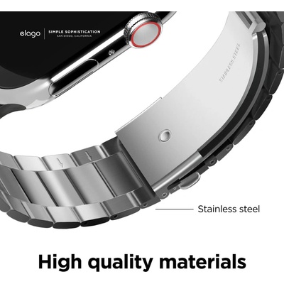 Elago Стоманена, неръждаема каишка за Apple Watch 42мм, 44мм, 45мм, Ultra, Ultra 2 49мм - Elago Metal Stainless Steel Band (розово злато) (EAW-MTBAND45-RGD)