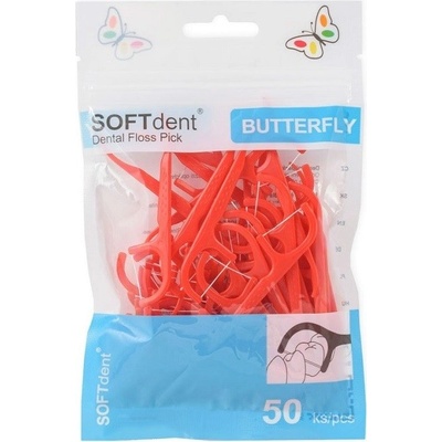 SOFTdent Butterfly dentálne špáradlá s niťou 50 ks