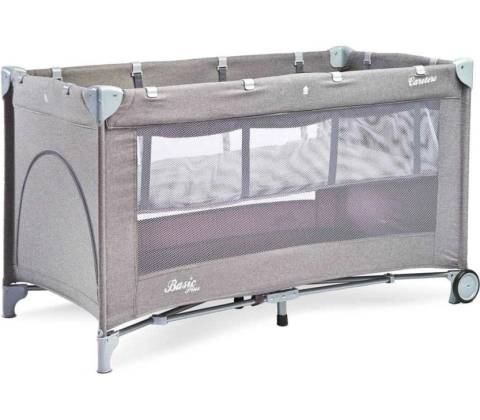 Caretero Cestovná postieľka Basic Plus Grey