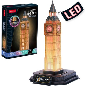 CubicFun 3D пъзел Cubic Fun от 32 части - Биг Бен, с LED светлини (L537h)