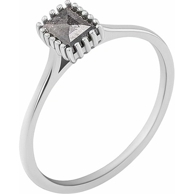 Eppi Zlatý prsten s princess salt and pepper diamantem Samiya R46838