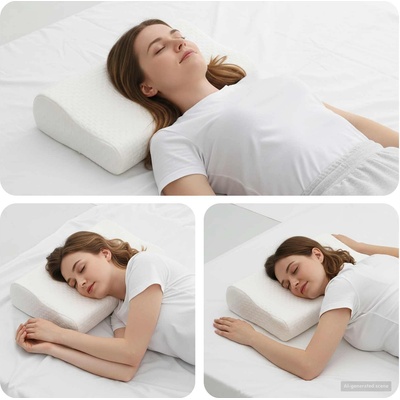 vidaXL Възглавница за спане Бяло 50 x 30 x 10, 5 см Мемори пяна (42020208)