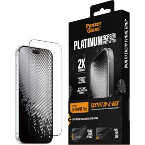 Panzer Стъклен протектор PanzerGlass за iPhone 18 Pro/17 Pro, Platinum w. FASTFIT IN-A-BOX
