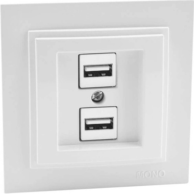 VITO Usb ЗАРЯДНО ДВОЙНО МЕХ. mono despina БЯЛО (mn-102-190005-178)