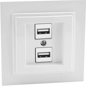 VITO Usb ЗАРЯДНО ДВОЙНО МЕХ. mono despina БЯЛО (mn-102-190005-178)