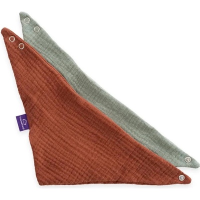 Träumeland bandana slintáčik terrakota a šalviovo zelený 2 ks