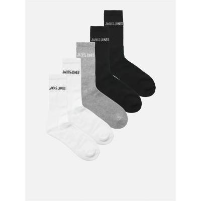 Jack and Jones Мъжки чорапи Jack and Jones Mens Regen 5 Pack Crew Socks Mens - Lt Grey Melange