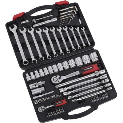 KREATOR KRT500121 Sada nářadí gola 1/2"&1/4" v kufru 77dílná