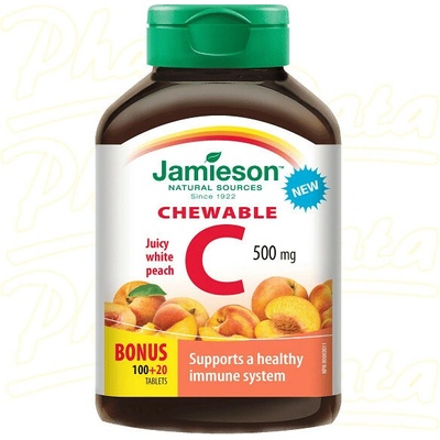 Jamieson Vit.C 500 mg broskev chew 120 tablet