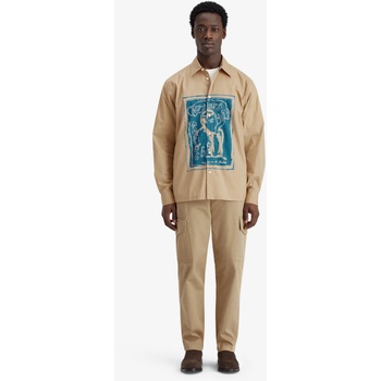 Scotch & Soda Мъжка бежова риза с щампа Scotch & Soda Scotch & Soda | Bezhov | МЪЖЕ | M