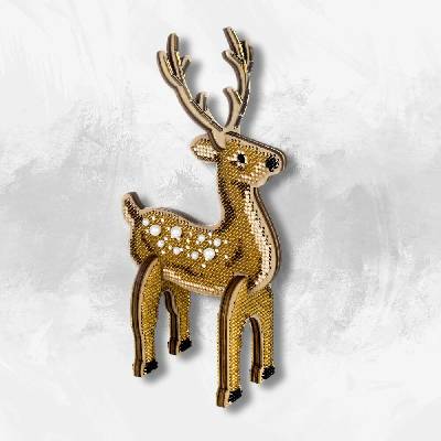 Wonderland Crafts Korálková vyšívací sada Jelínek 3D dekorace