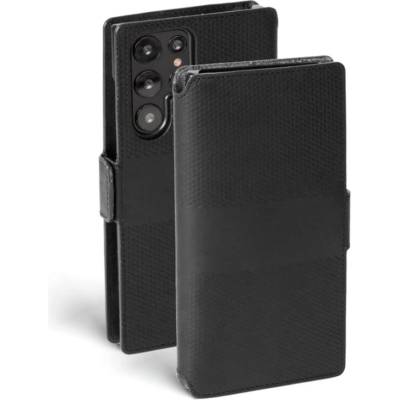 Krusell Калъф Krusell Leather Phone Wallet за Samsung Galaxy S22 Ultra - Черен