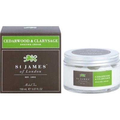 St. James Of London Cedarwood & Clarysage krém na holenie pre mužov 150 ml