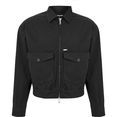 Dsquared2 Риза с дълъг ръкав DSQUARED2 Men's Easy Cotton Kaban Cotton Long Sleeve Overshirt - Black