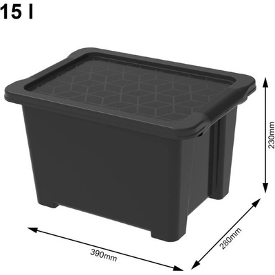 Rotho Úložný box s víkem EVO EASY 15 L plast černý
