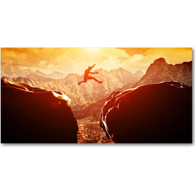 Foto obraz fotografie na skle Skok nad priepasťou 100x50 cm