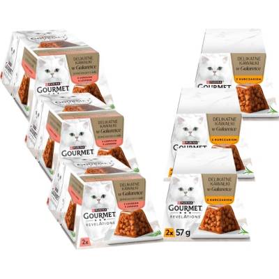 Gourmet Revelations Jemné kúsky v želé zmesi príchutí 6x (2x57 g)