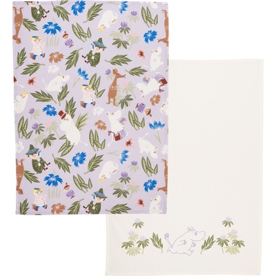 Arabia Finland Малки кухненски кърпи Arabia Finland Мумини Flower Garden 50 x 70 см лилави 2 бр (1072651)