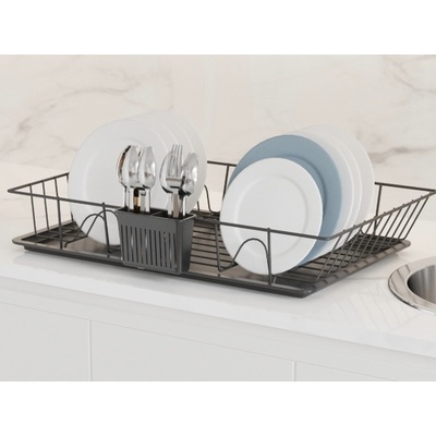 СУШИЛНИК ЗА СЪДОВЕ ЧЕРЕН МАТ 47x32x9СМ (sm002-b)