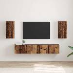 vidaXL TV стенен шкаф 2 бр. Старо дърво Инженерна дървесина (892286)