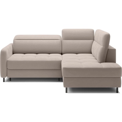 Eltap Светлокафяв кадифен разтегателен ъглов диван с място за съхранение (десен ъгъл L форма) Barea - ELTAP (CO-BAR-RT-18SO)