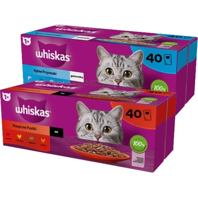 WHISKAS Adult sáčky 40 x 85 g Classic Meals + WHISKAS Adult sáčky 40 x 85 g