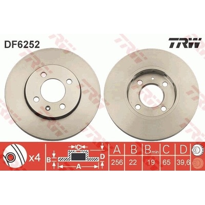 Brzdový kotúč TRW DF6252