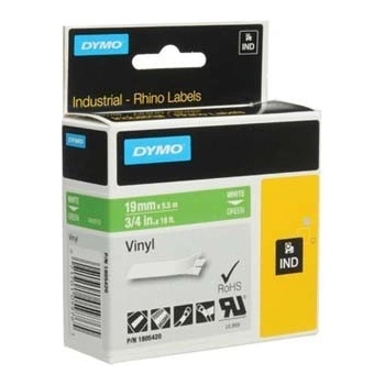 DYMO 1805420 Rhino, 19mm x 5, 5m, бял печат/зелен фон, оригинална лента (1805420)