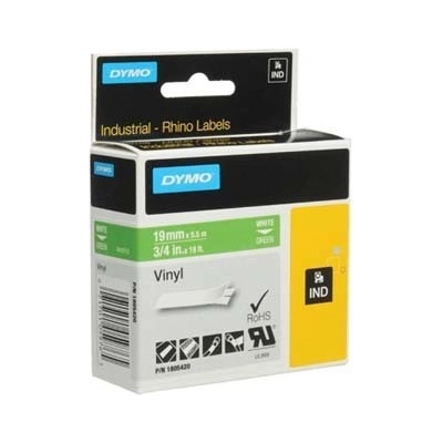 DYMO 1805420 Rhino, 19mm x 5, 5m, бял печат/зелен фон, оригинална лента (1805420)