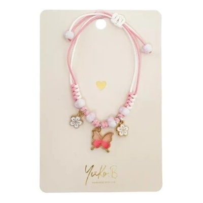 Yuko B. Náramok nastaviteľný Motýľ Ružový