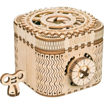 Robotime 3D drevené mechanické puzzle Trezor 158 ks