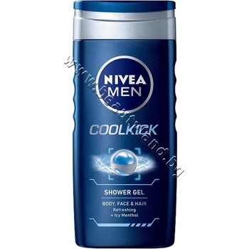Nivea Душ гел Nivea Men Cool Kick Shower Gel, p/n NI-80702 - Душ гел за мъже за лице, коса и тяло с ментол (NI-80702)