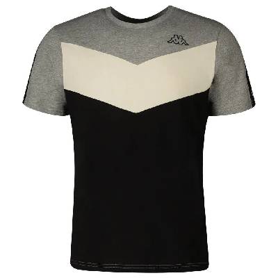 Тениска Kappa Ipsilo Active short sleeve T-shirt - Black (Grey Ultimate Mel / White Natura)