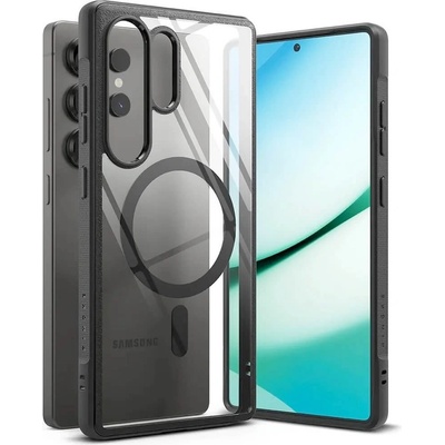 Ringke Fusion Magnetic Bold Case - хибриден удароустойчив кейс с MagSafe за Samsung Galaxy S25 Ultra (черен-прозрачен)