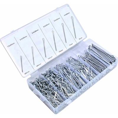 Závlačky, délka 25 - 60 mm, velká sada 1000 ks - ASTA A-TC501